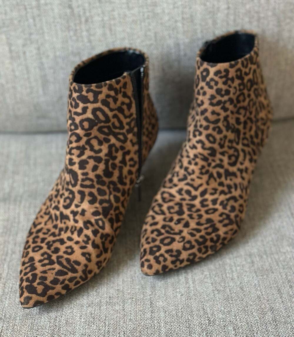 Circus by Sam Edelman Kirby Leopard Print Kitten Heel Ankle Booties - NWT, Sz 7